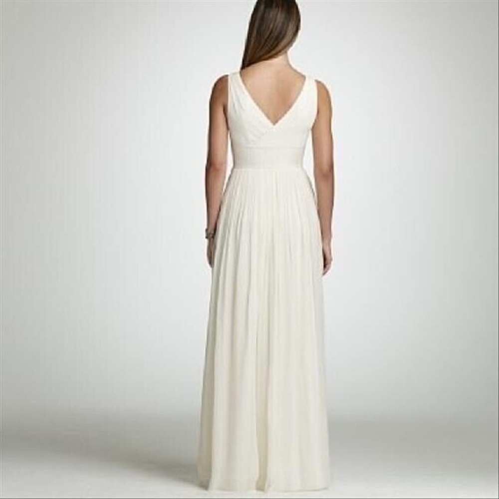J.Crew Sophia Gown Silk In Silk Chiffon Ivory Size 0 - Picture 3 of 14